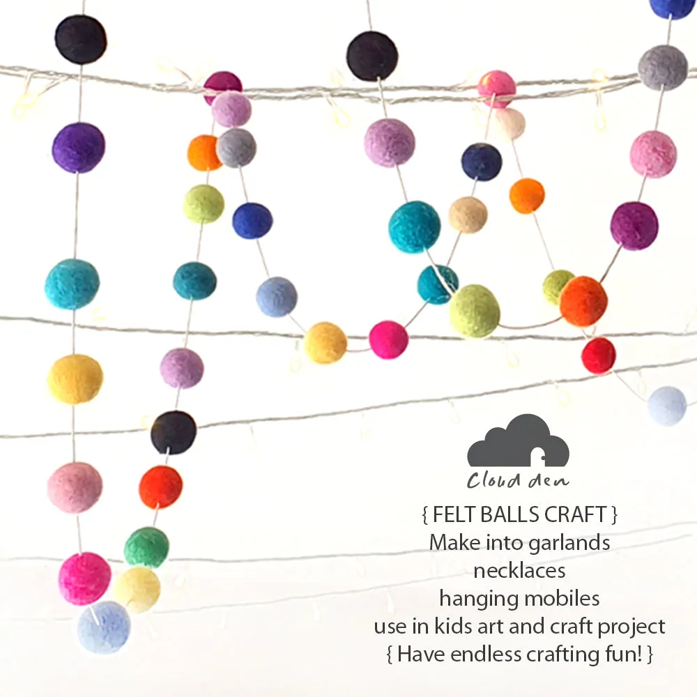 2cm Felt Balls x150 Pom Poms. Craft Supplies DIY. Wool. Colourful. Handmade. Beads.