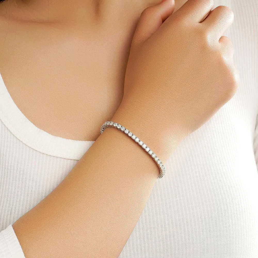 3.5 CT. Classic Round Shaped Moissanite Tennis Bracelet