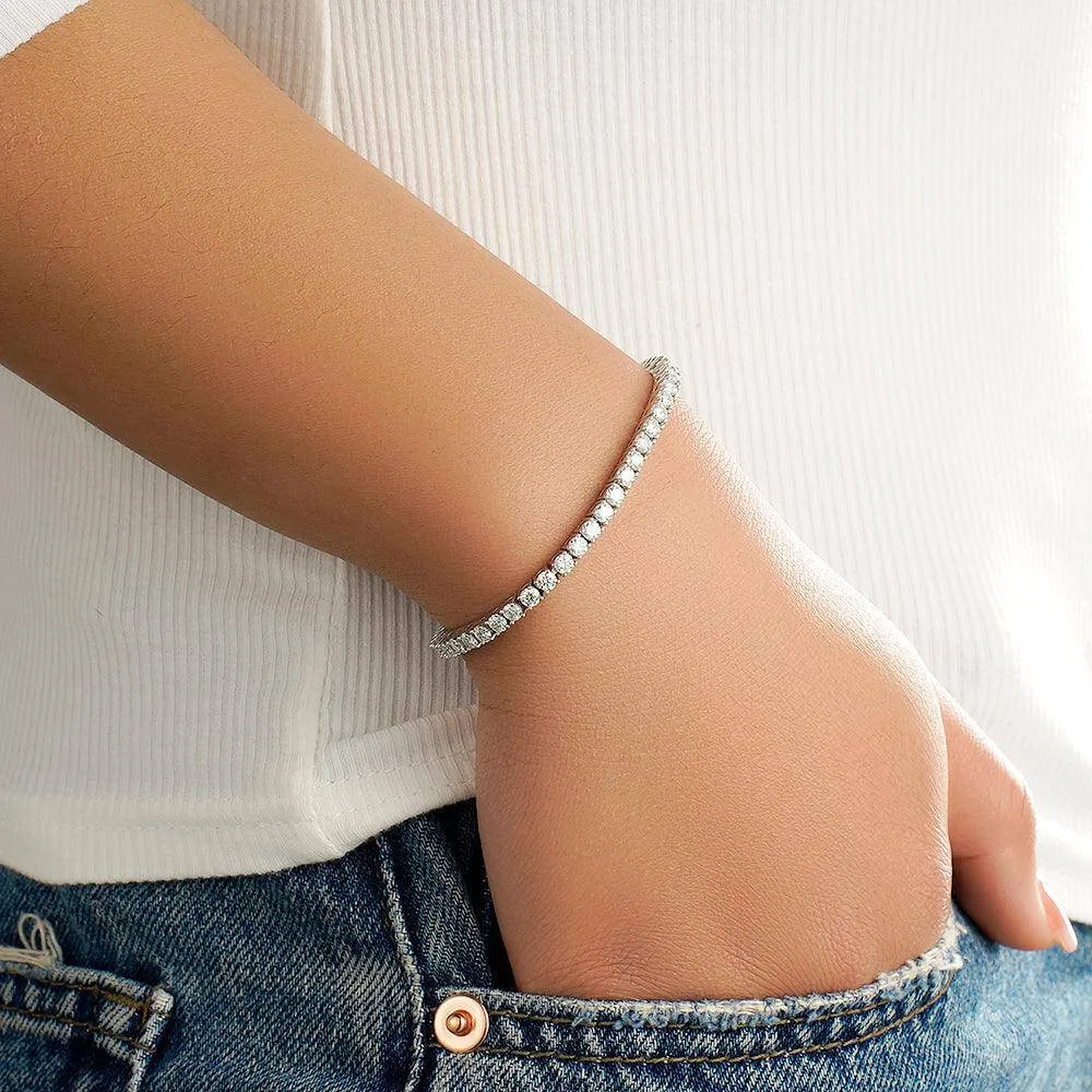 3.5 CT. Classic Round Shaped Moissanite Tennis Bracelet