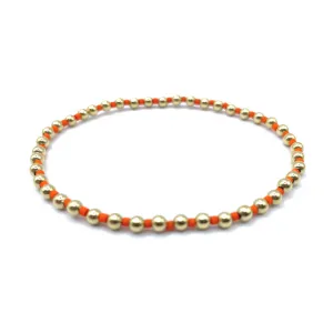 3mm Color Crush Newport Orange & Gold Waterproof Bracelet 6.5"