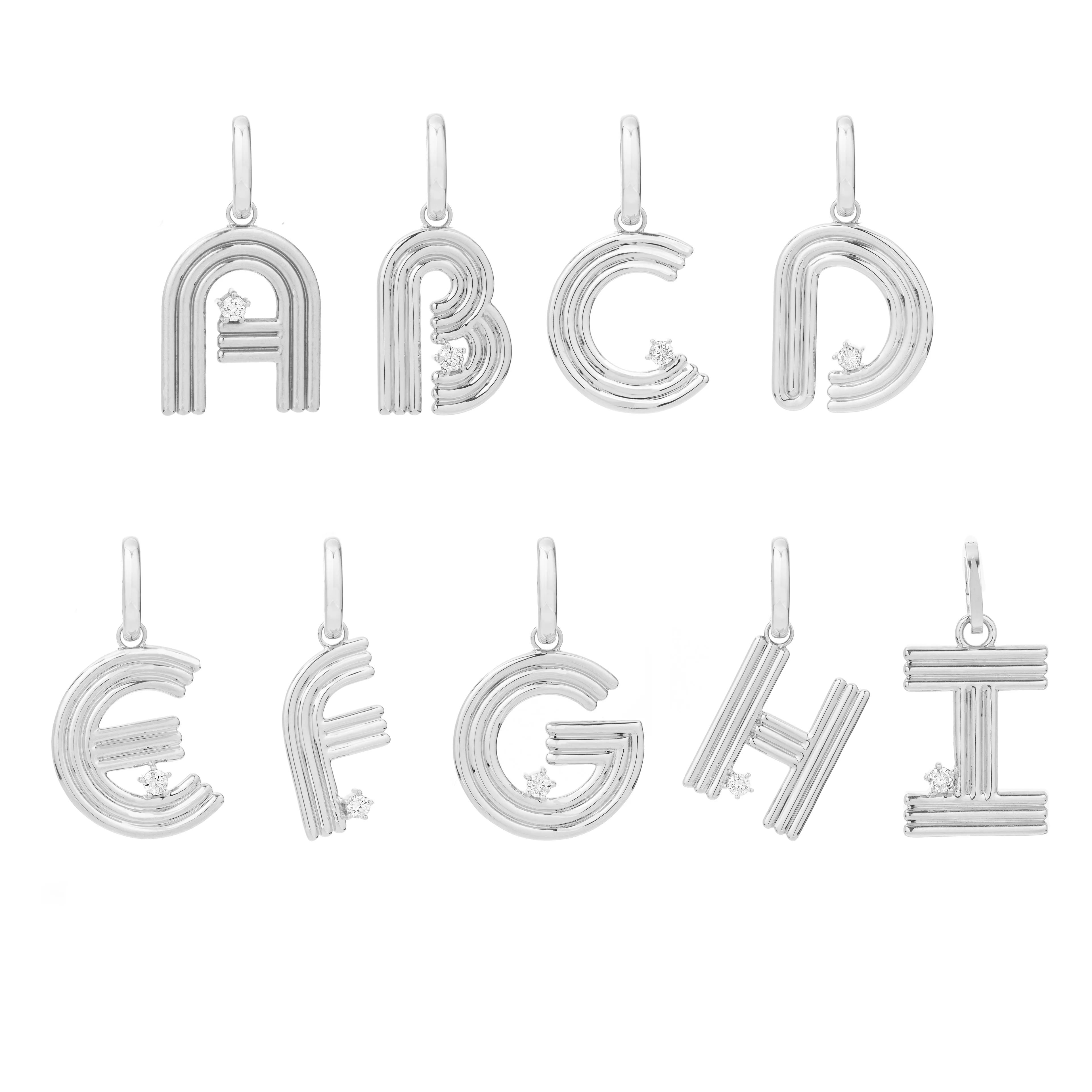 5.3mm Groovy Italian Chain Initial Necklace in Sterling Silver