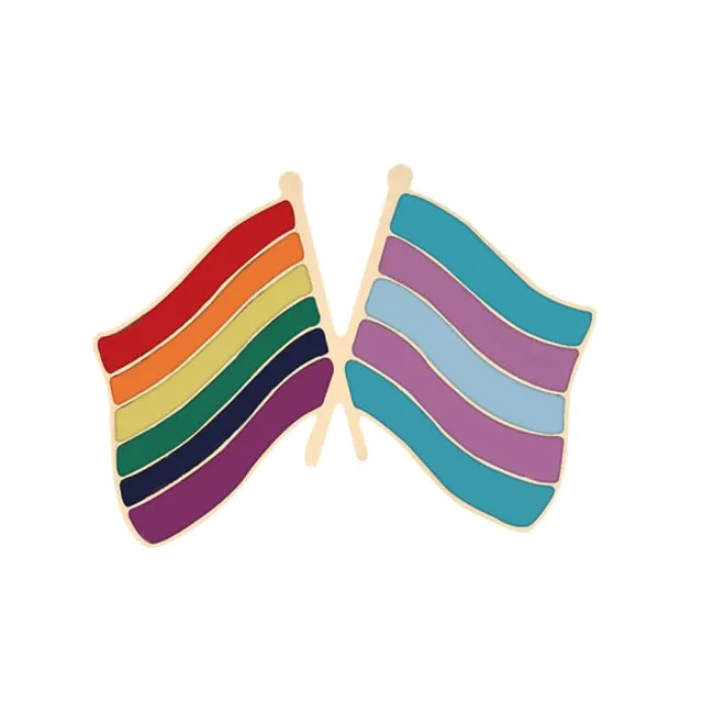 9 Style LGBT Design Rainbow Creative Heart Yeh Finger Pin Brooch Metal Pins Badge Denim Enamel Lapel Jewelry Gift women unsix