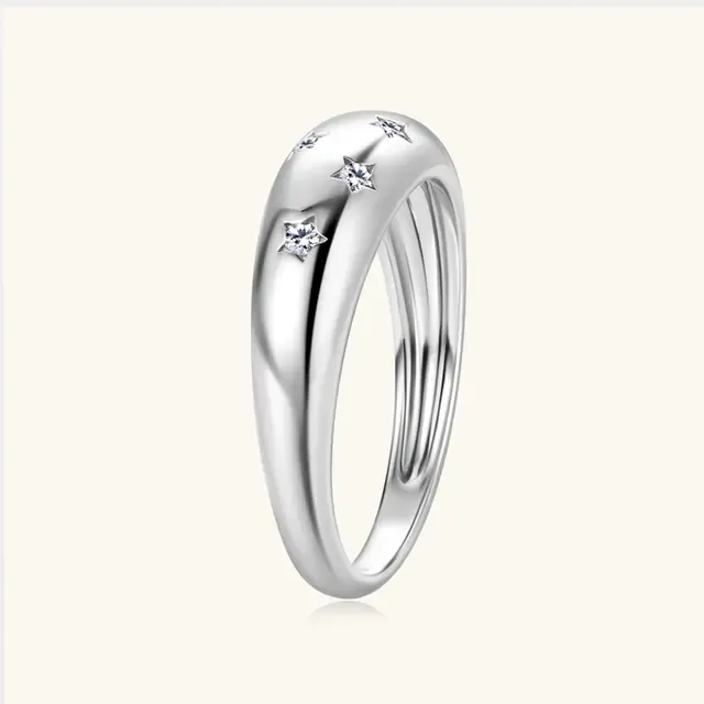 925 Silver 0.1ct 1.5mm Moissanite Diamond Ring