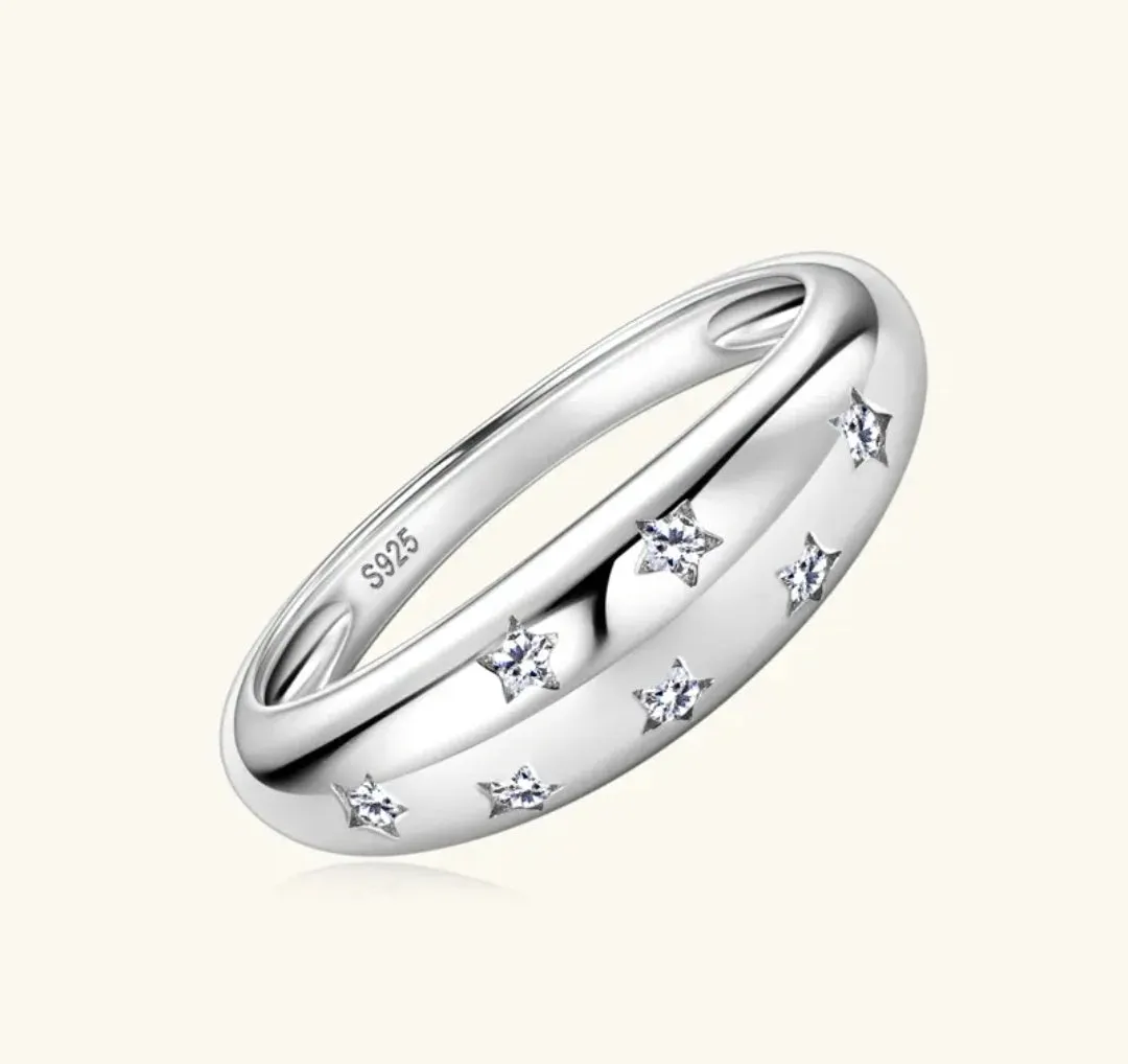 925 Silver 0.1ct 1.5mm Moissanite Diamond Ring