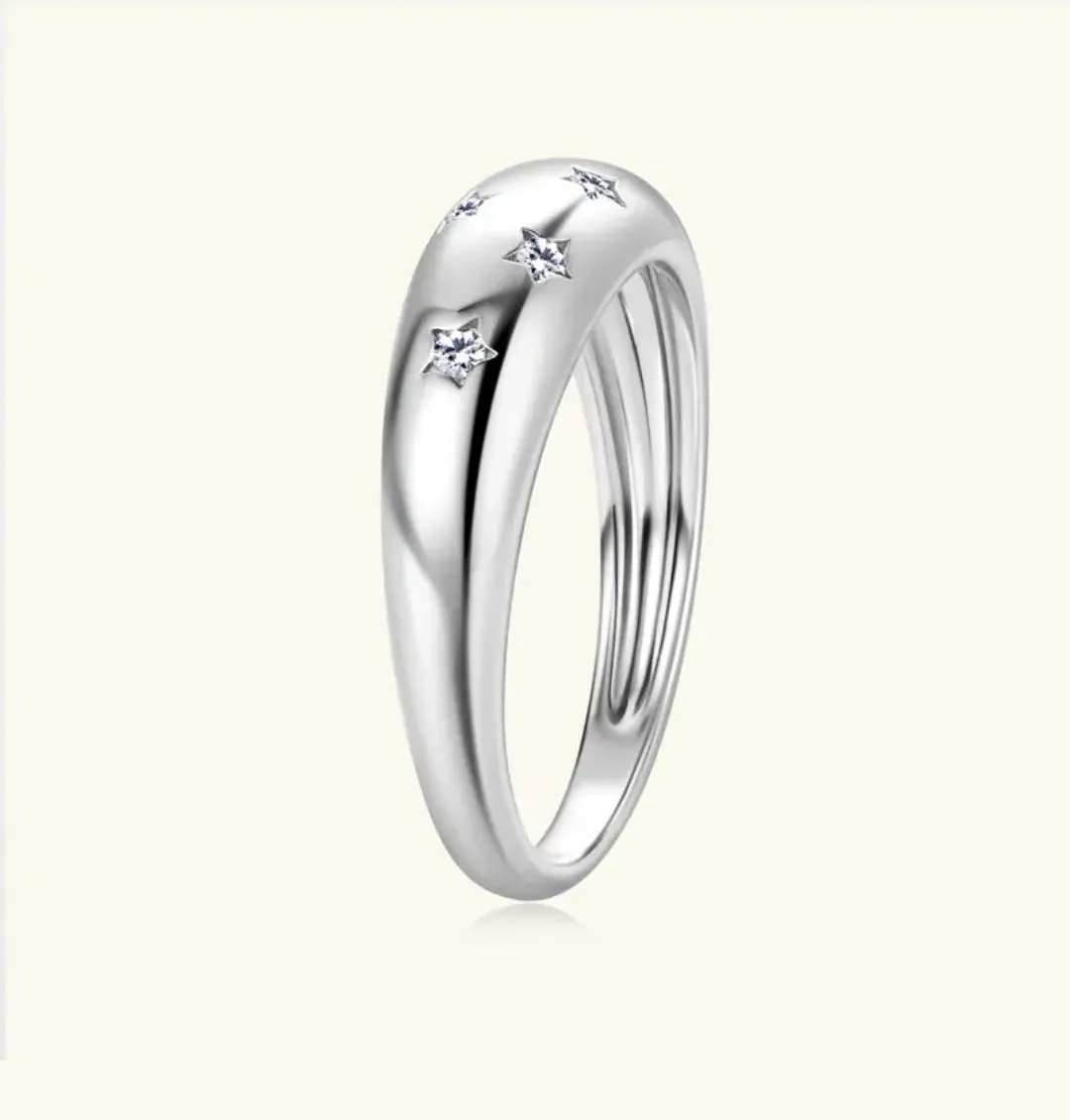 925 Silver 0.1ct 1.5mm Moissanite Diamond Ring