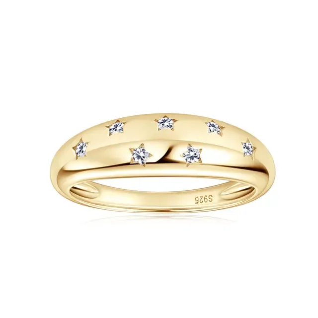 925 Silver 0.1ct 1.5mm Moissanite Diamond Ring