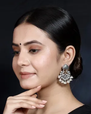 925 Silver Handmade Earring with Fresh Water Pearl Hanging