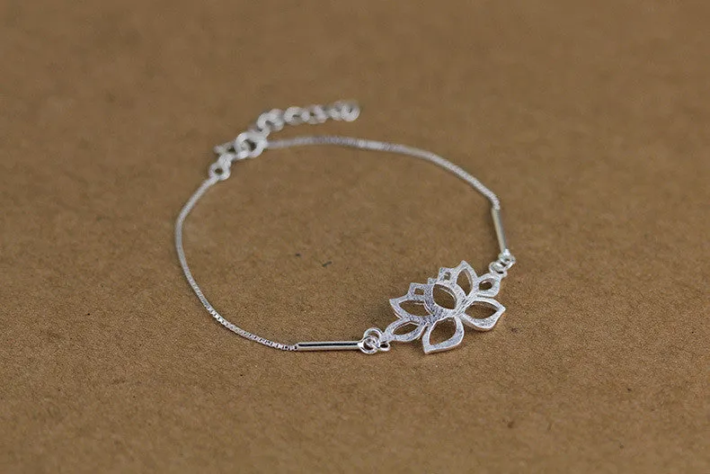 925 Sterling Silver Lotus Bracelet