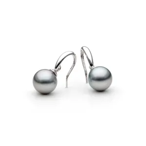 9ct White Gold Tahitian Hook Earrings