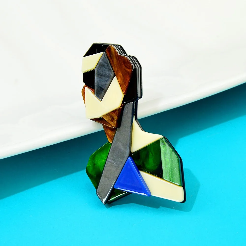 acrylic abstract women pin brooches for women acetate fiber jewelry