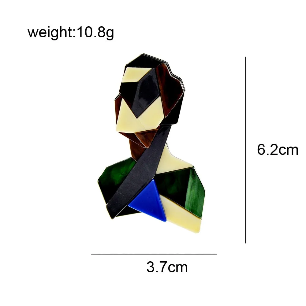 acrylic abstract women pin brooches for women acetate fiber jewelry