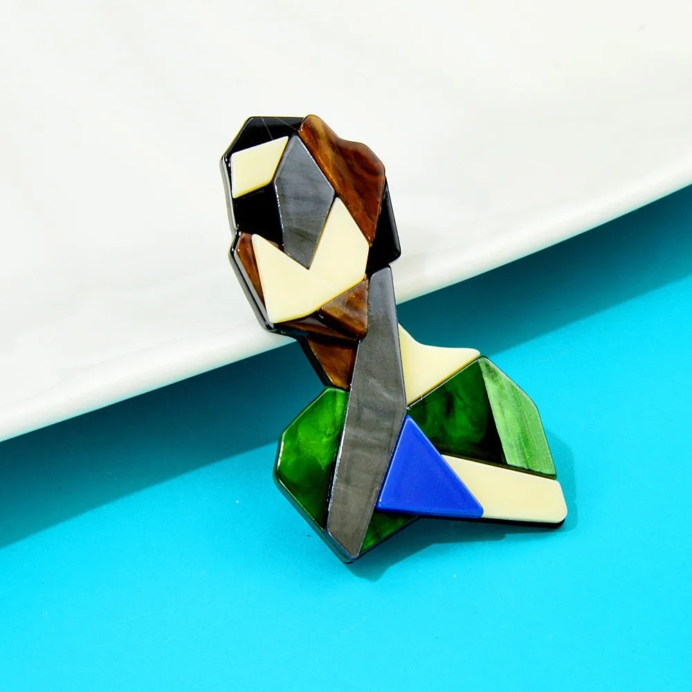 acrylic abstract women pin brooches for women acetate fiber jewelry