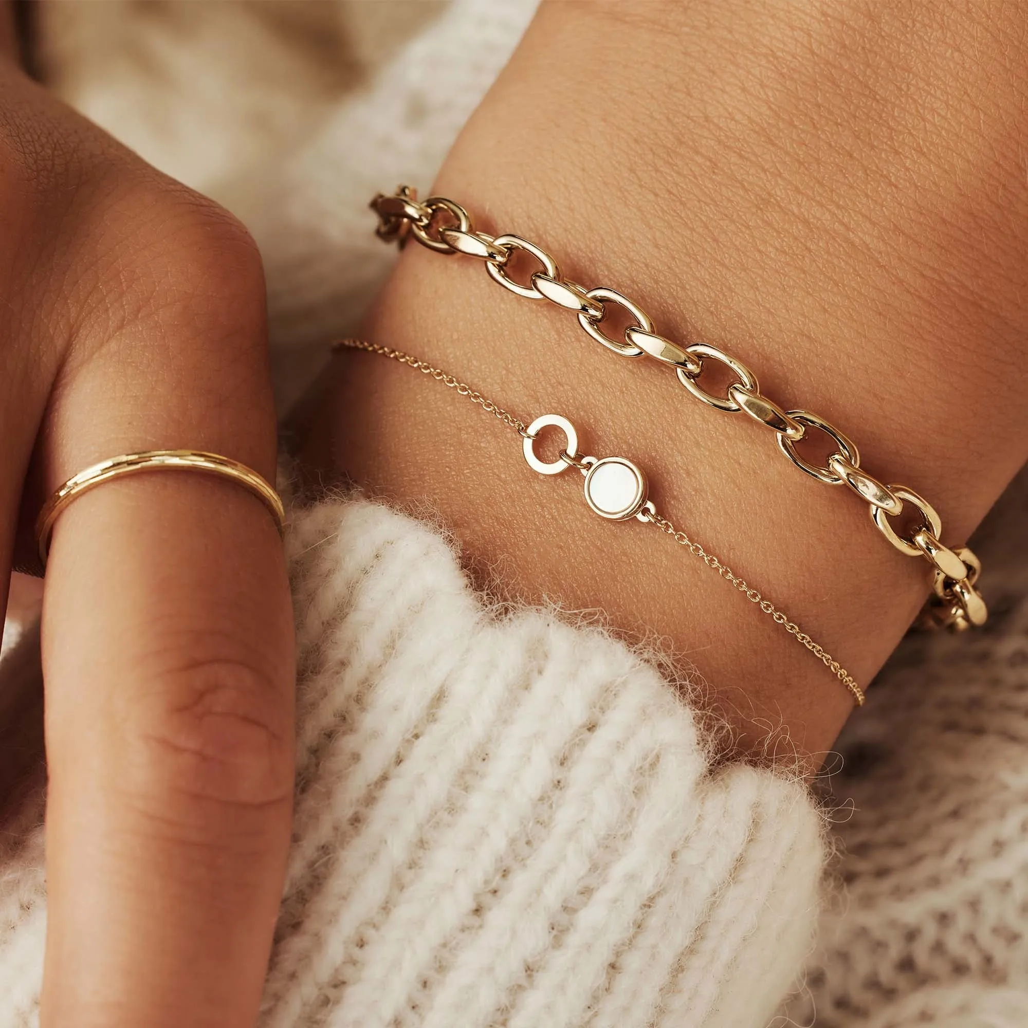 Aidee Camille 14 karat gold bracelet with chains