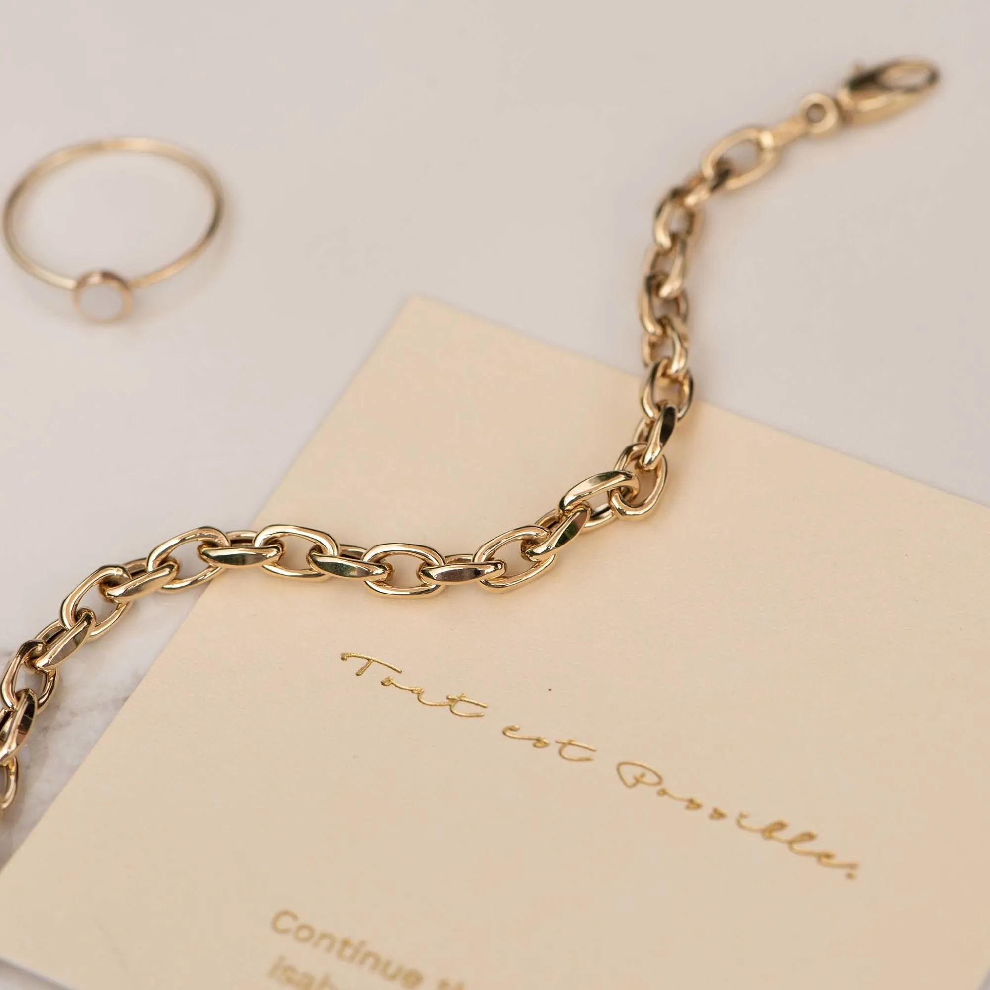 Aidee Camille 14 karat gold bracelet with chains