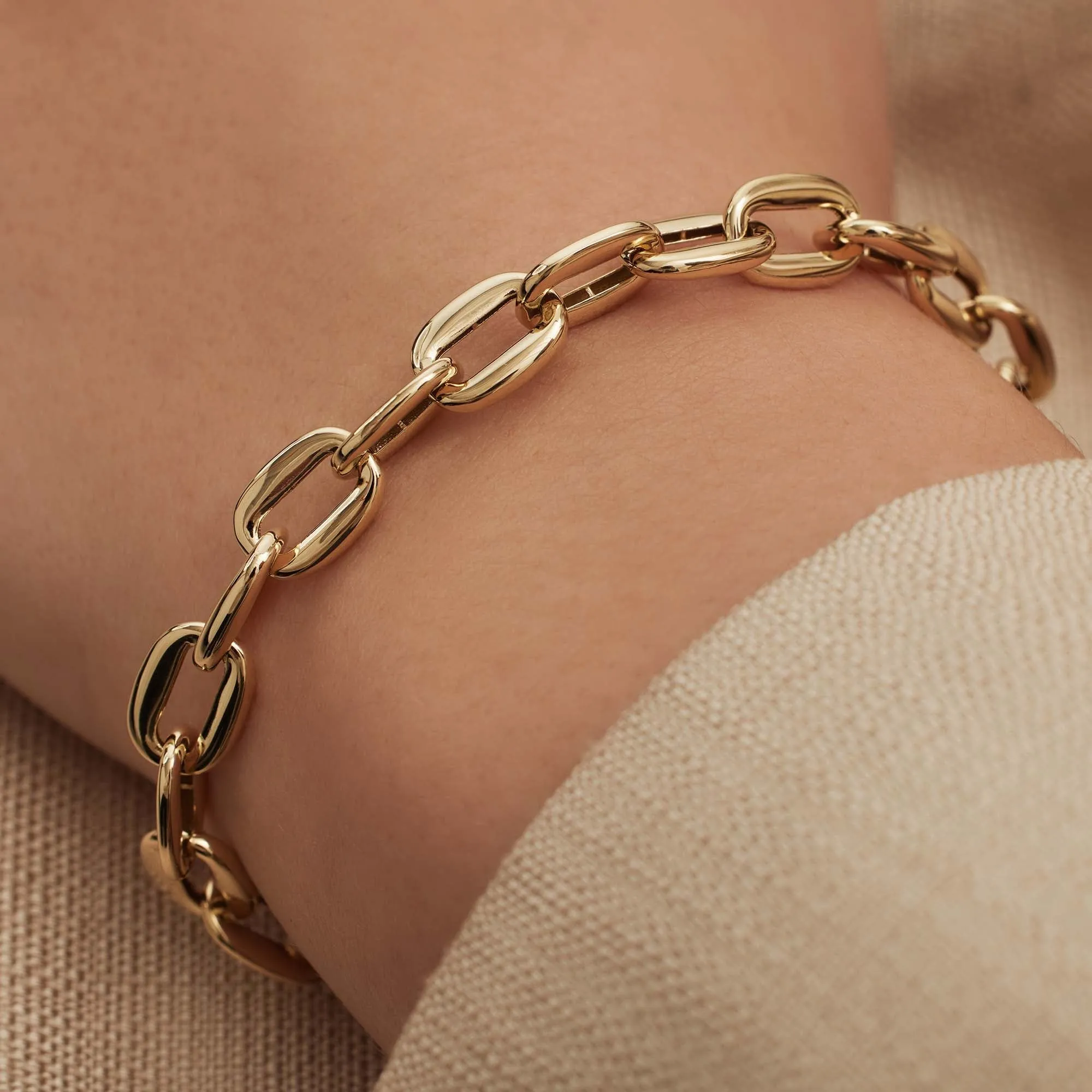 Aidee Ìrene 14 karat gold link bracelet with round chains