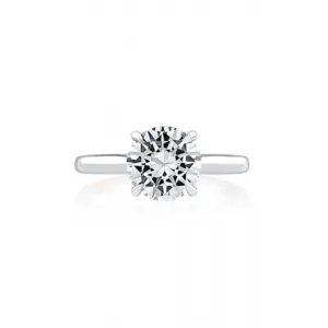 A.Jaffe Engagement Rings Solitaire Round Center Diamond Engagement Ring with Peek-A-Boo Diamonds MECRD2543/158