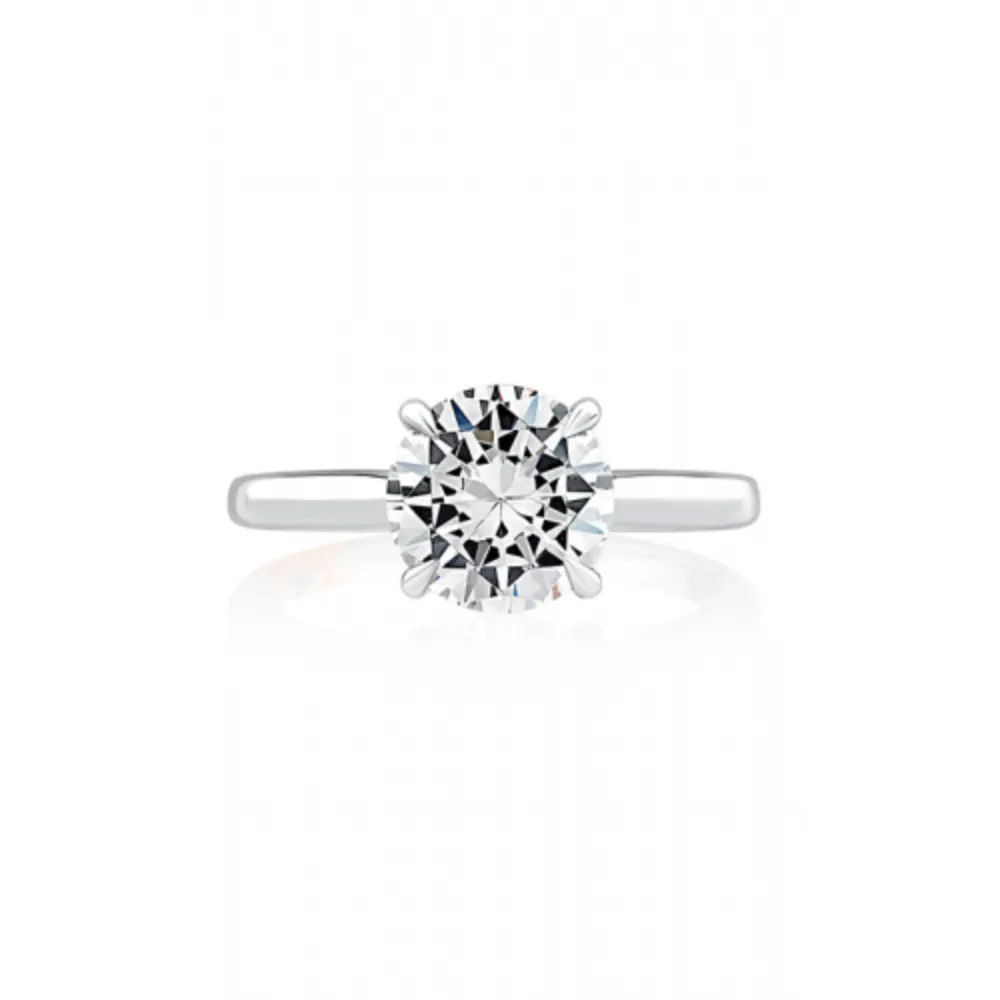 A.Jaffe Engagement Rings Solitaire Round Center Diamond Engagement Ring with Peek-A-Boo Diamonds MECRD2543/158