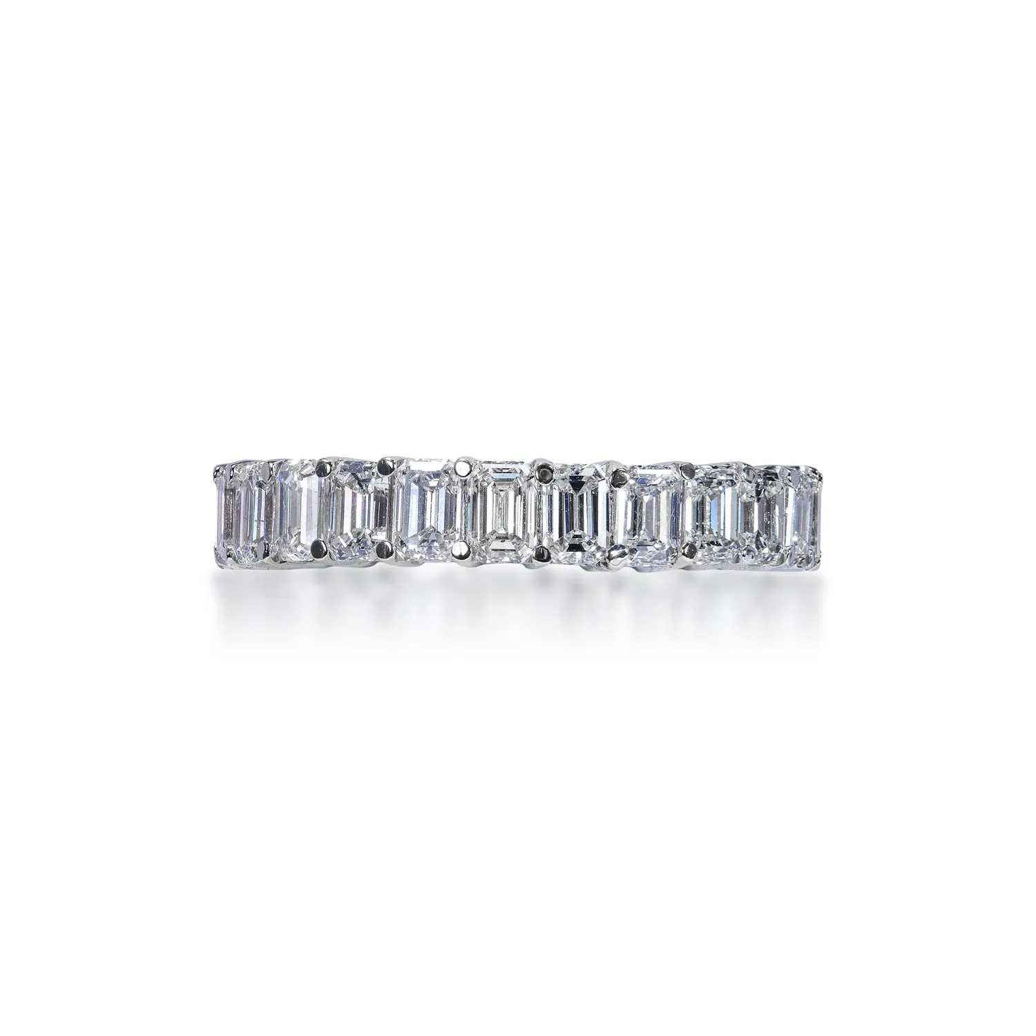 Alicia 5 Carat Emerald Cut Diamond Eternity Band in 14k White Gold Shared Prong