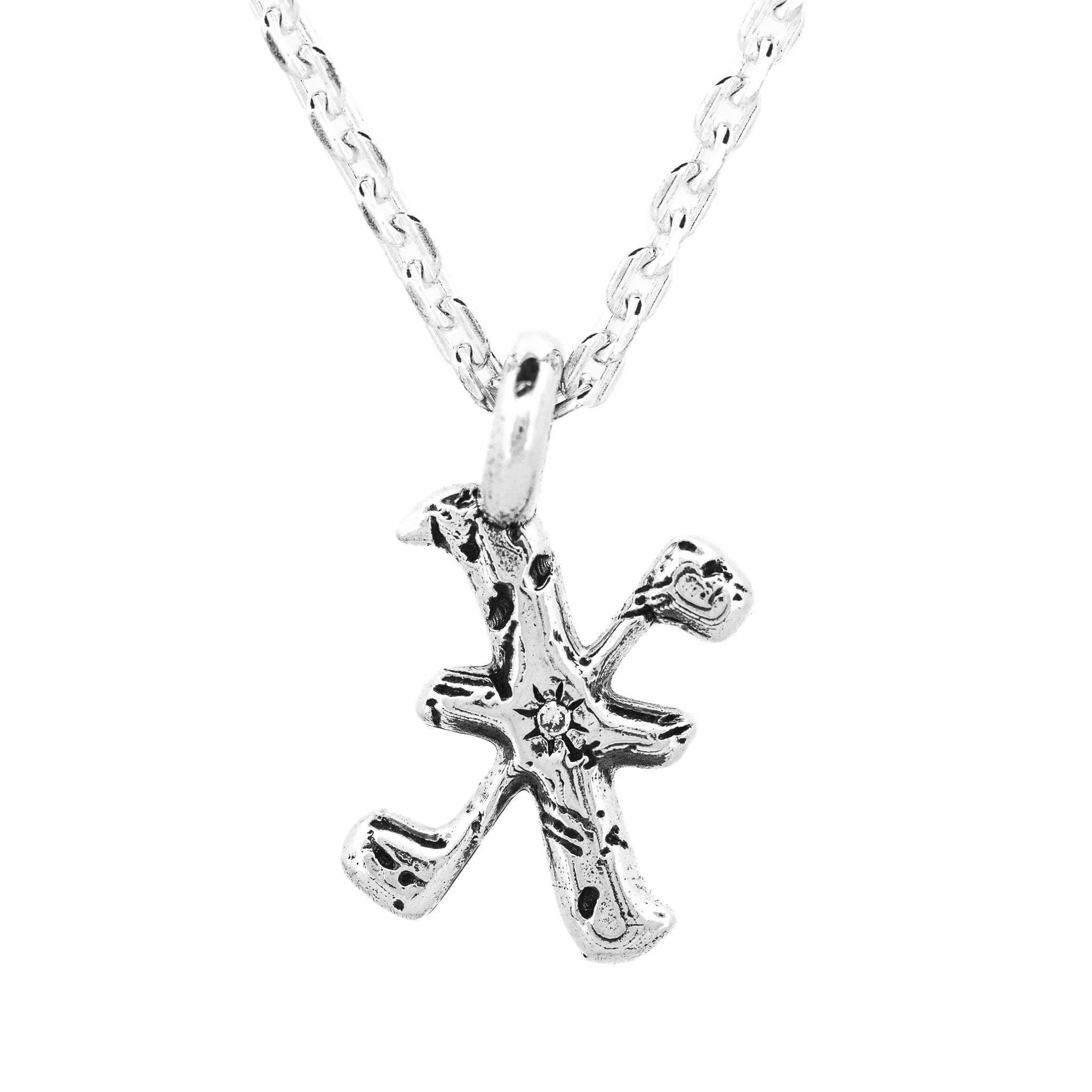 Alphabet Icon Necklace Silver