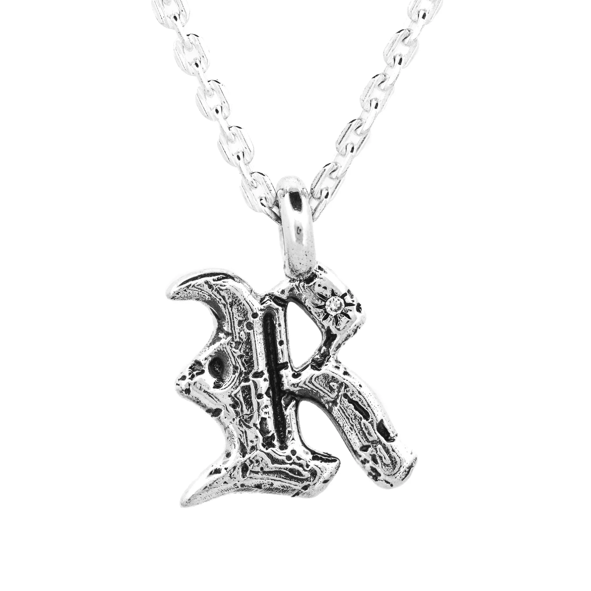 Alphabet Icon Necklace Silver