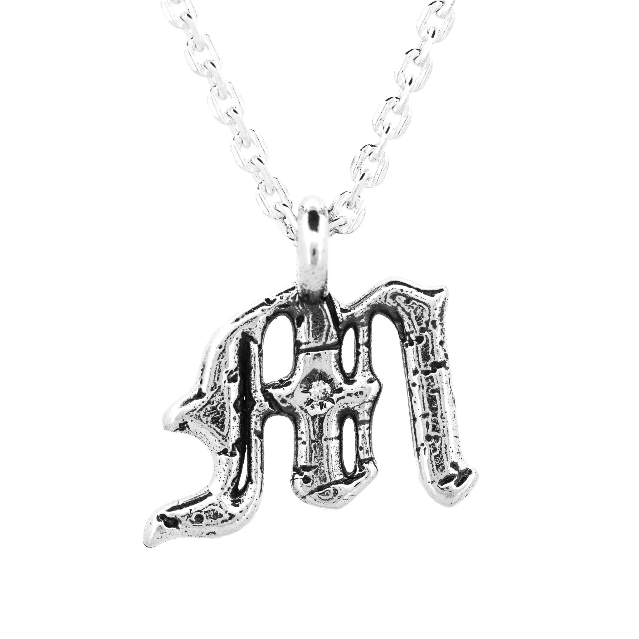 Alphabet Icon Necklace Silver