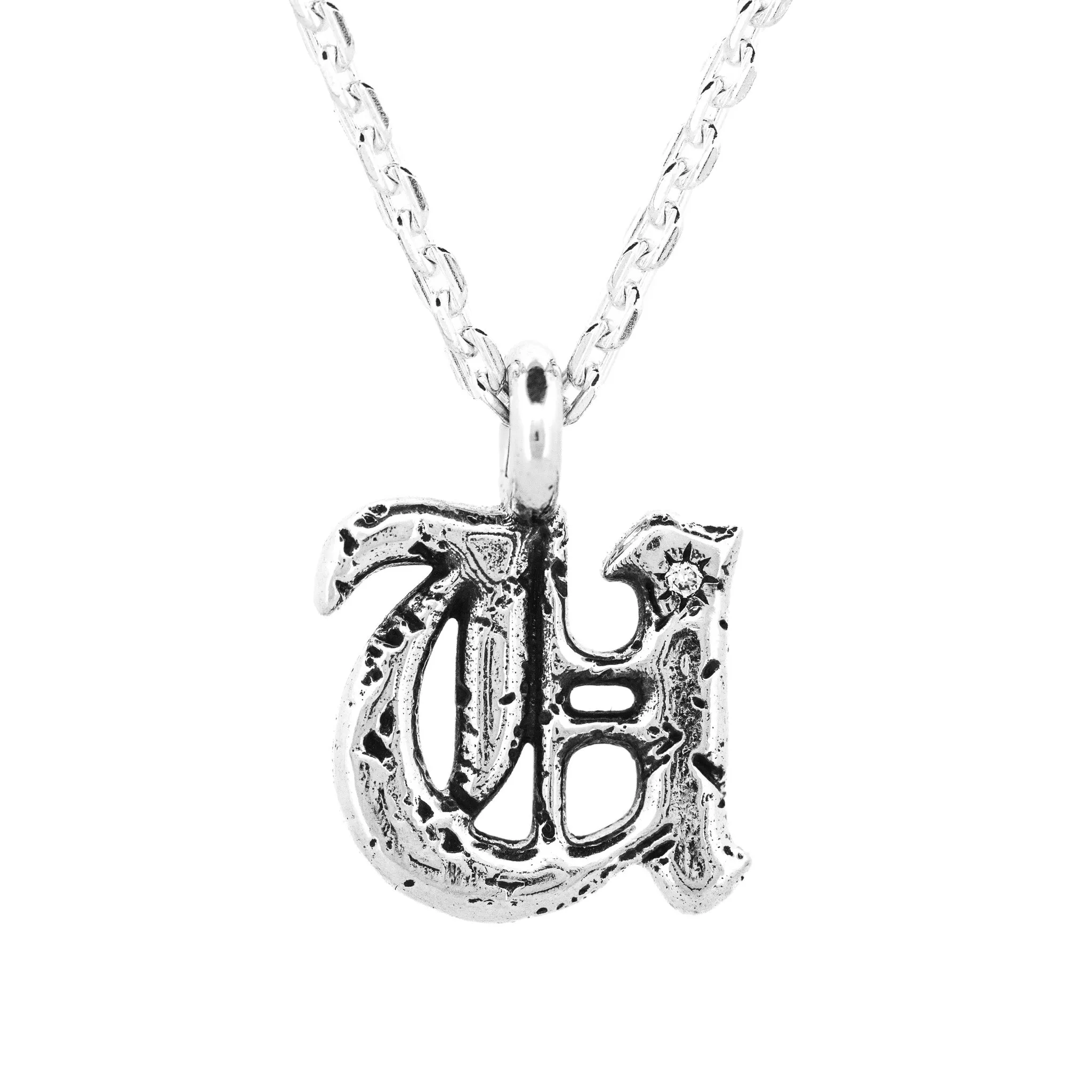 Alphabet Icon Necklace Silver