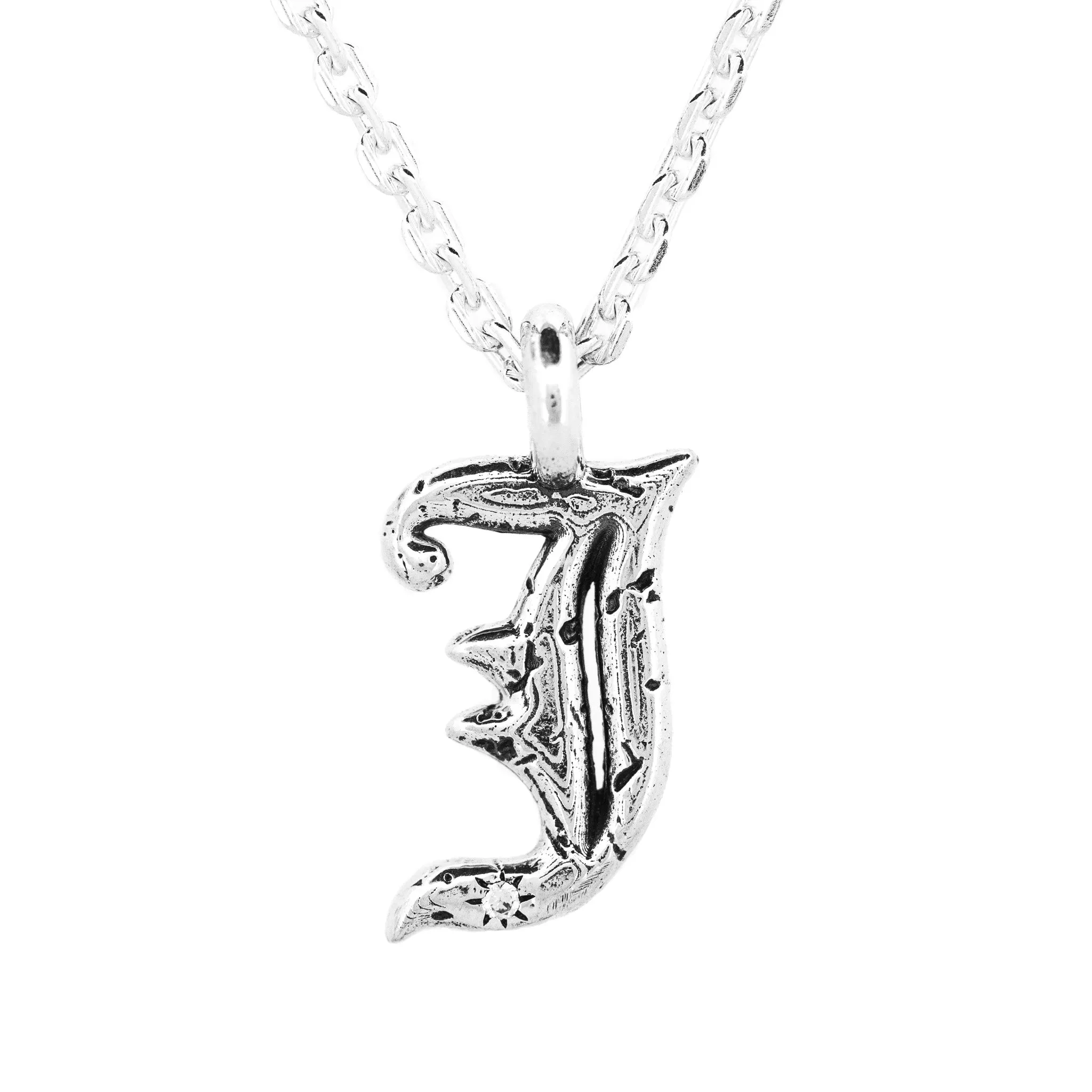 Alphabet Icon Necklace Silver