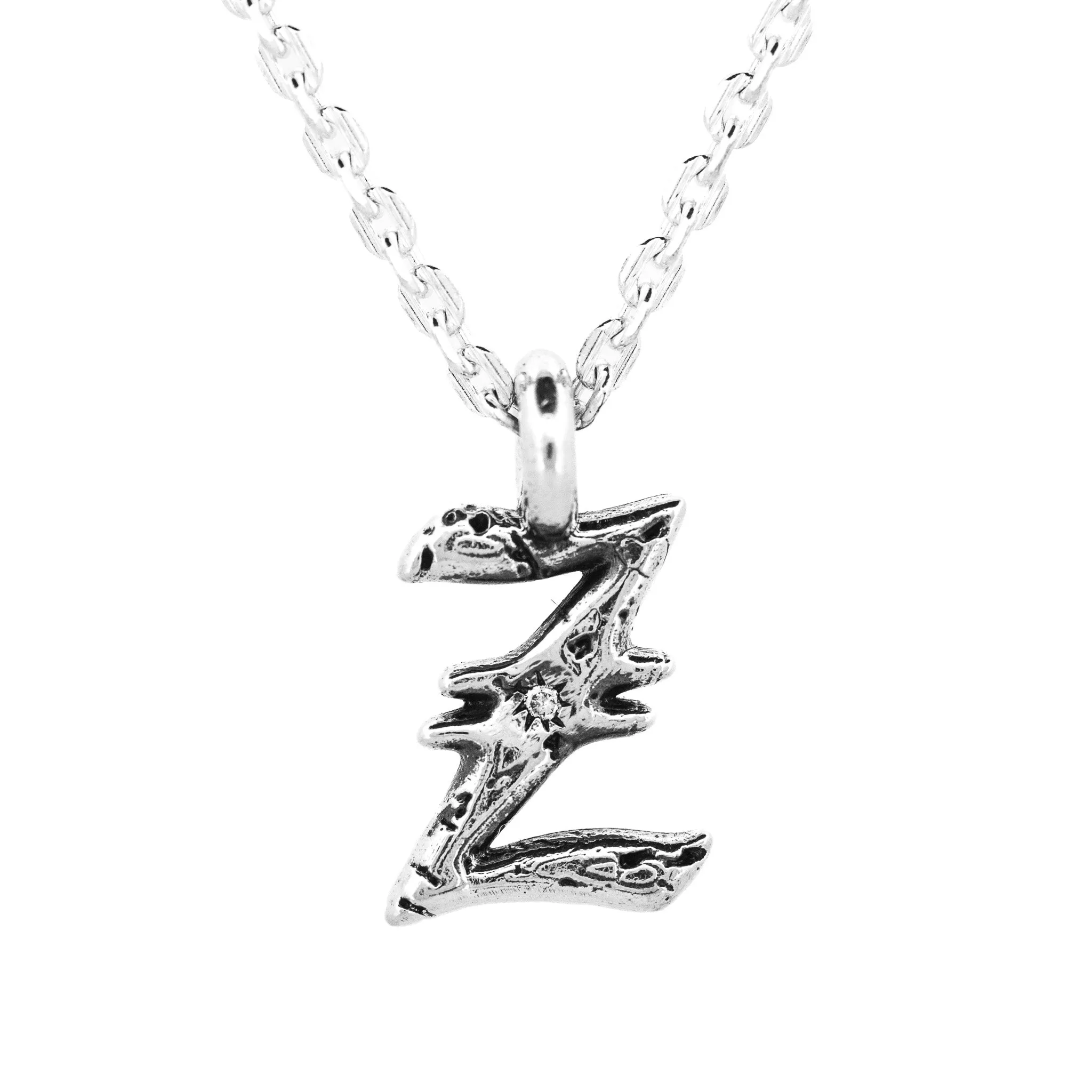 Alphabet Icon Necklace Silver