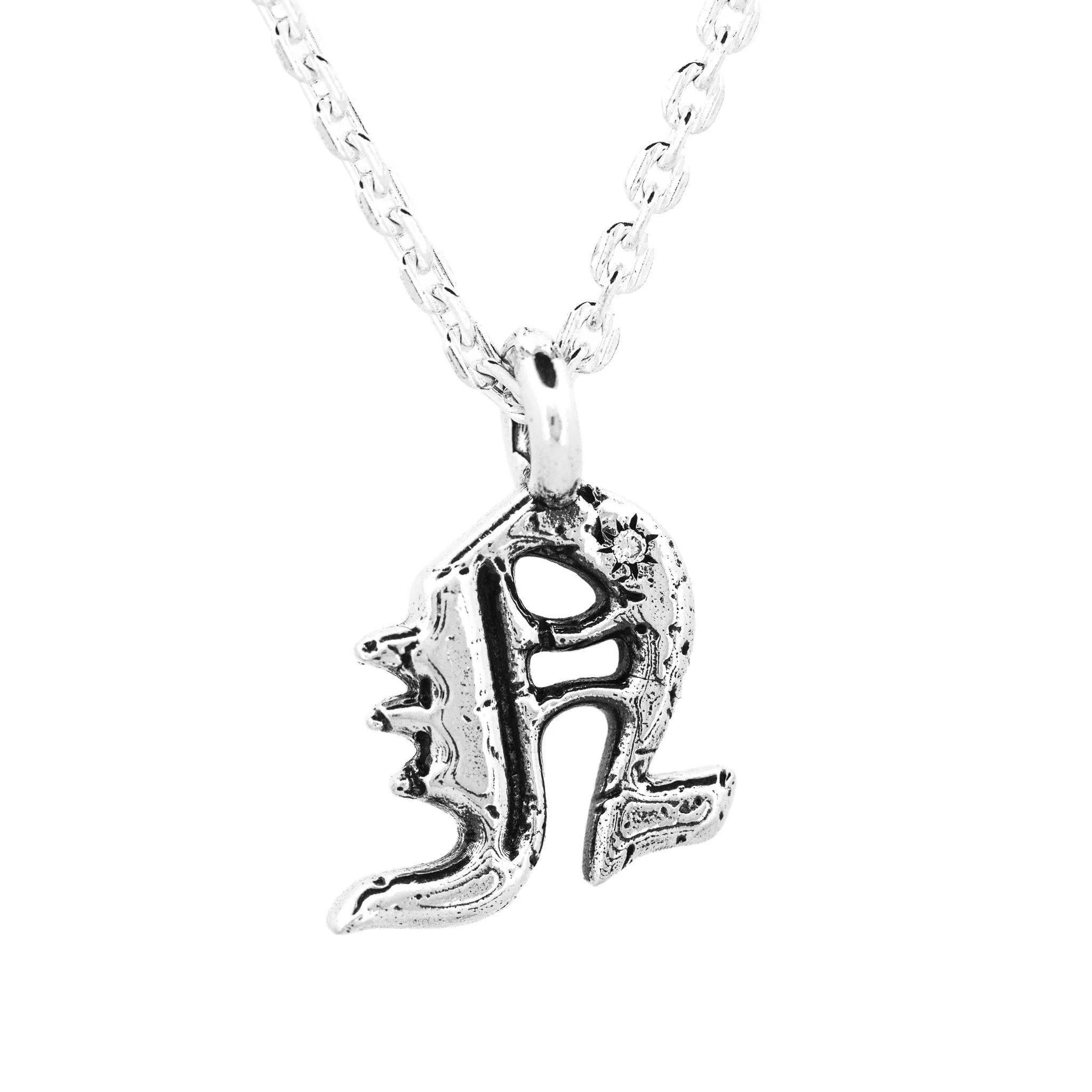 Alphabet Icon Necklace Silver