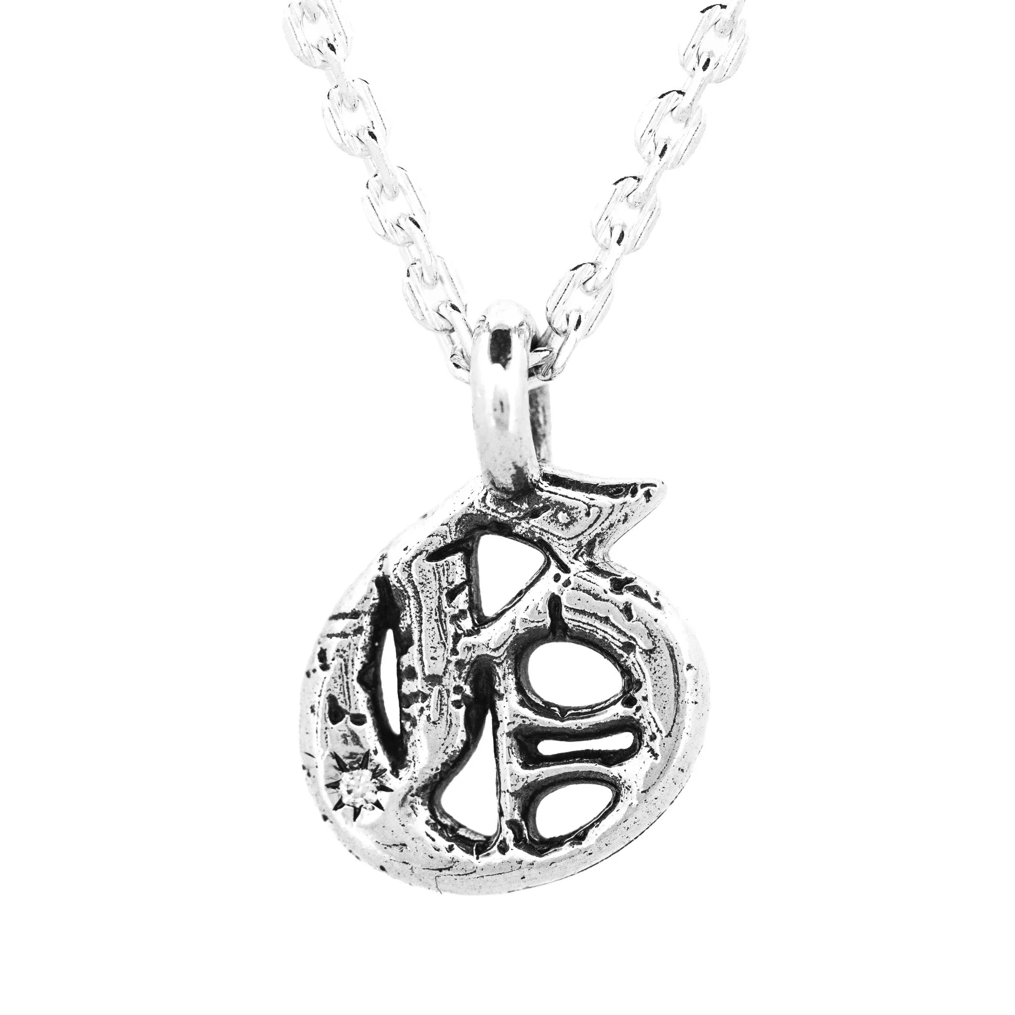 Alphabet Icon Necklace Silver
