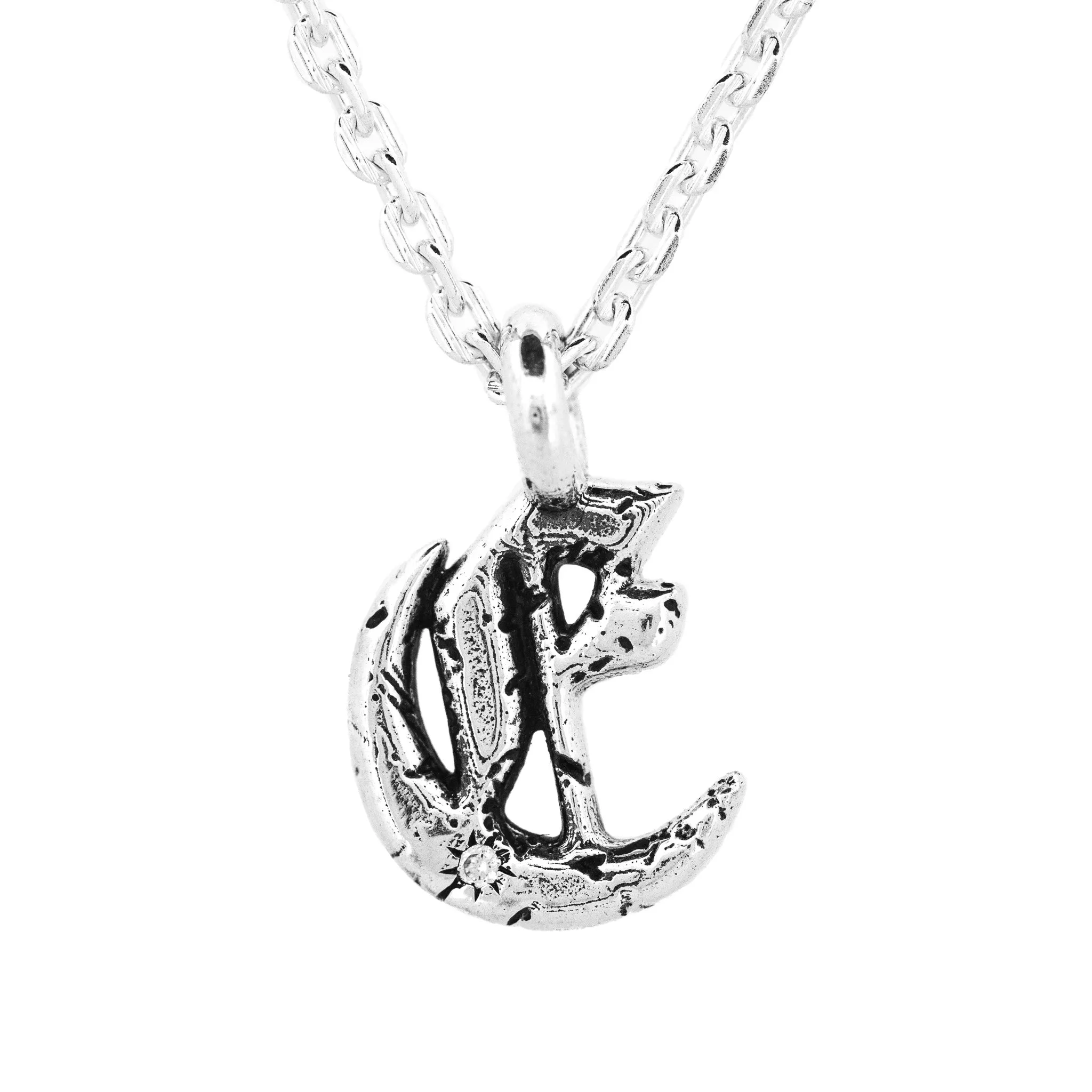 Alphabet Icon Necklace Silver