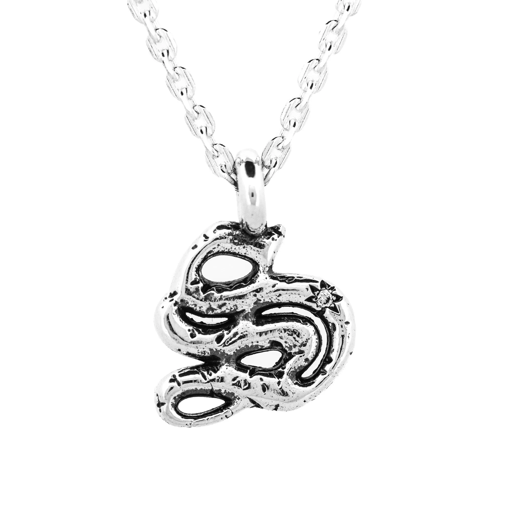 Alphabet Icon Necklace Silver