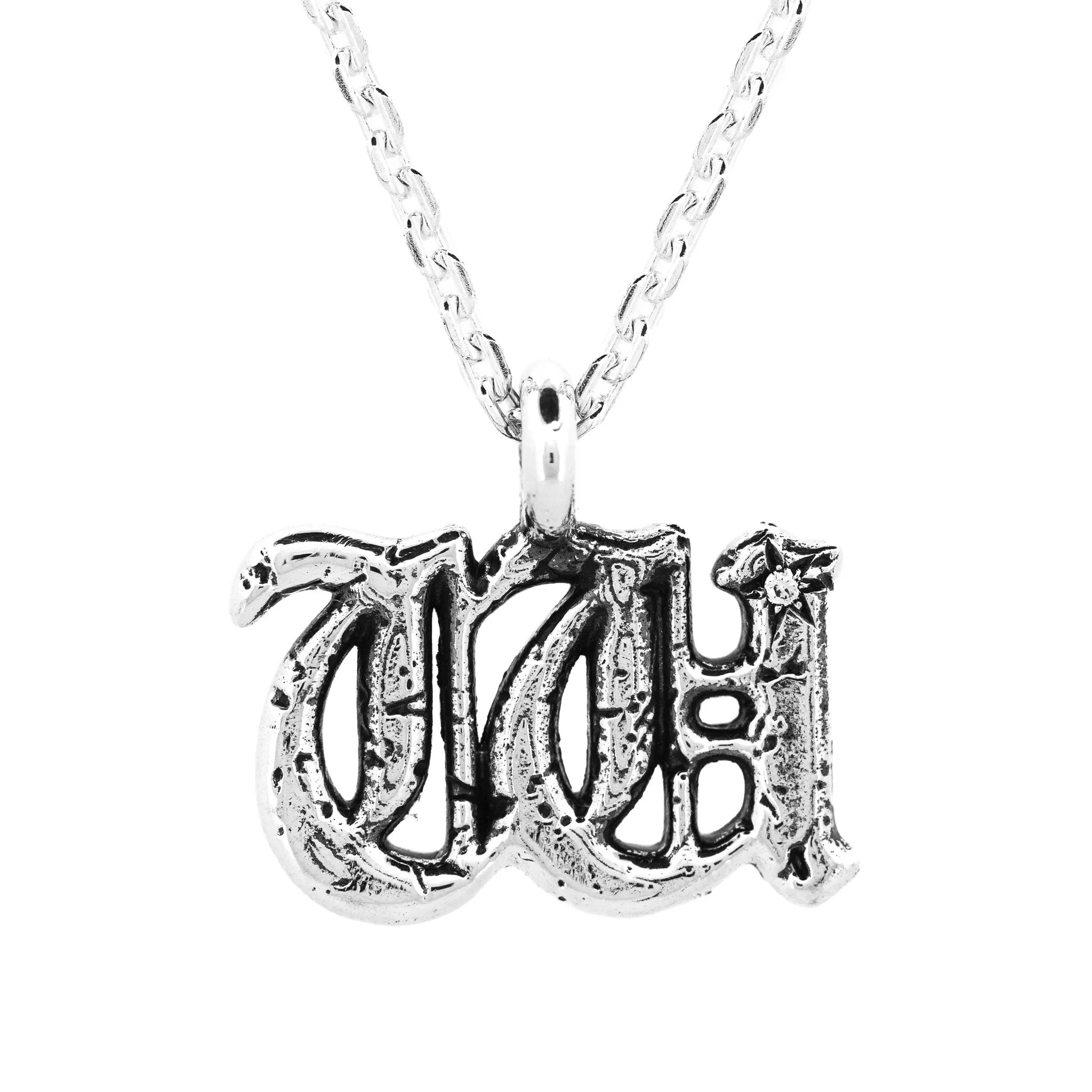 Alphabet Icon Necklace Silver