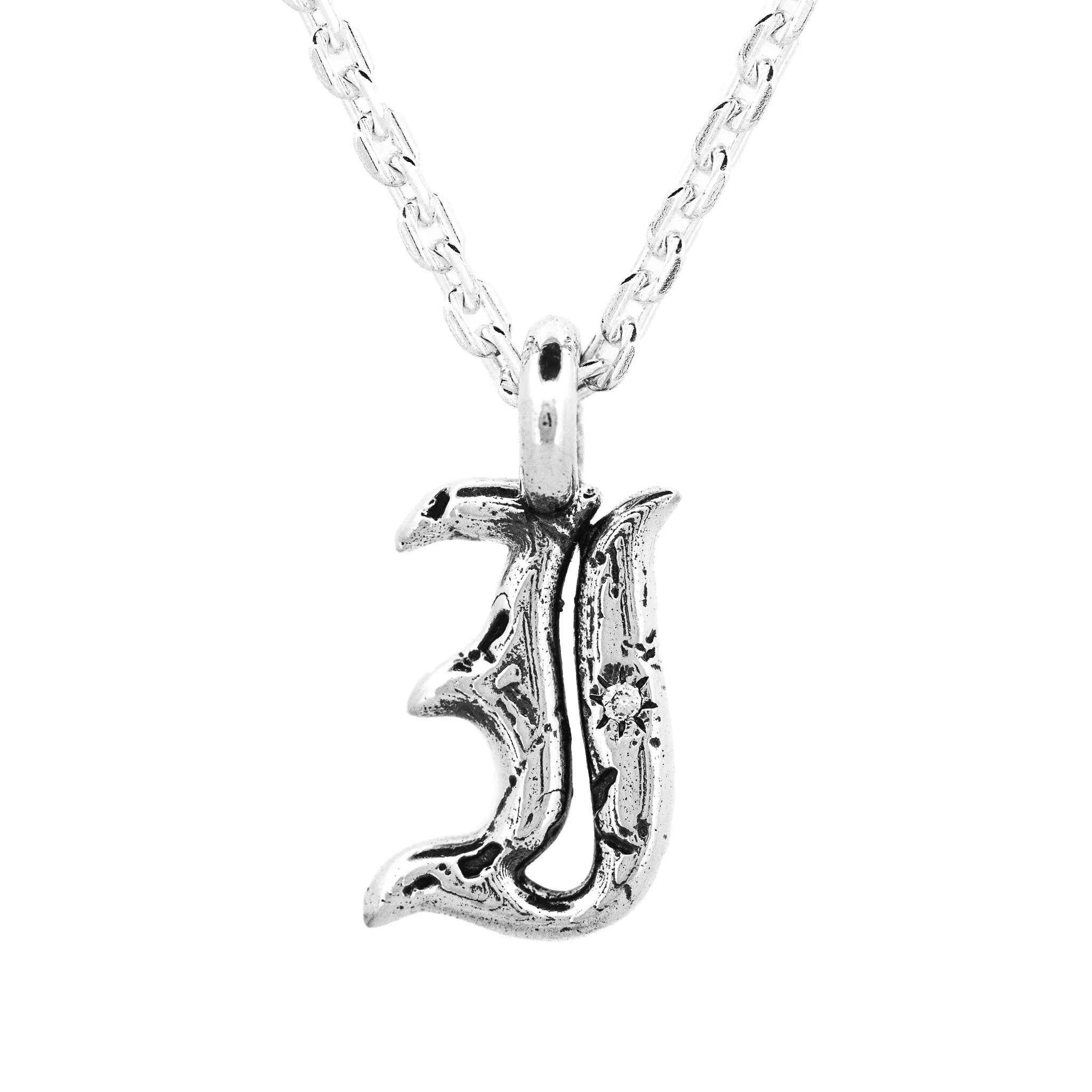 Alphabet Icon Necklace Silver
