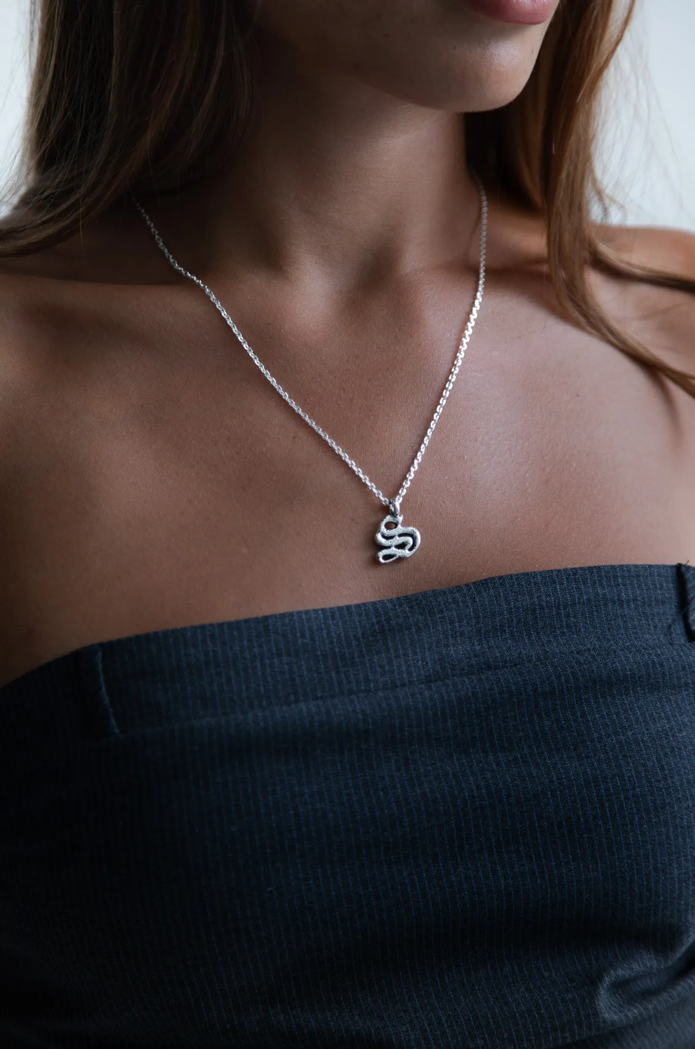 Alphabet Icon Necklace Silver