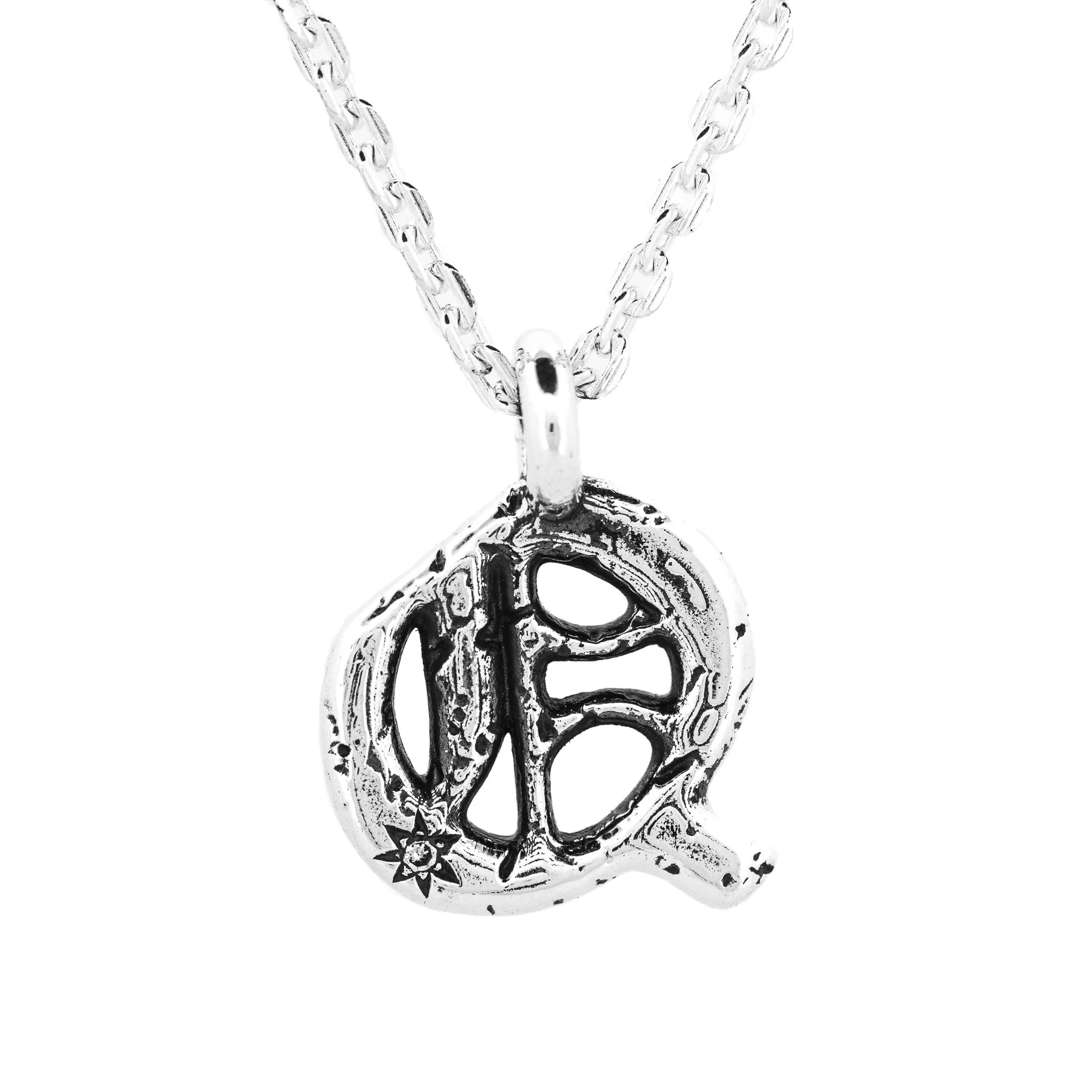 Alphabet Icon Necklace Silver