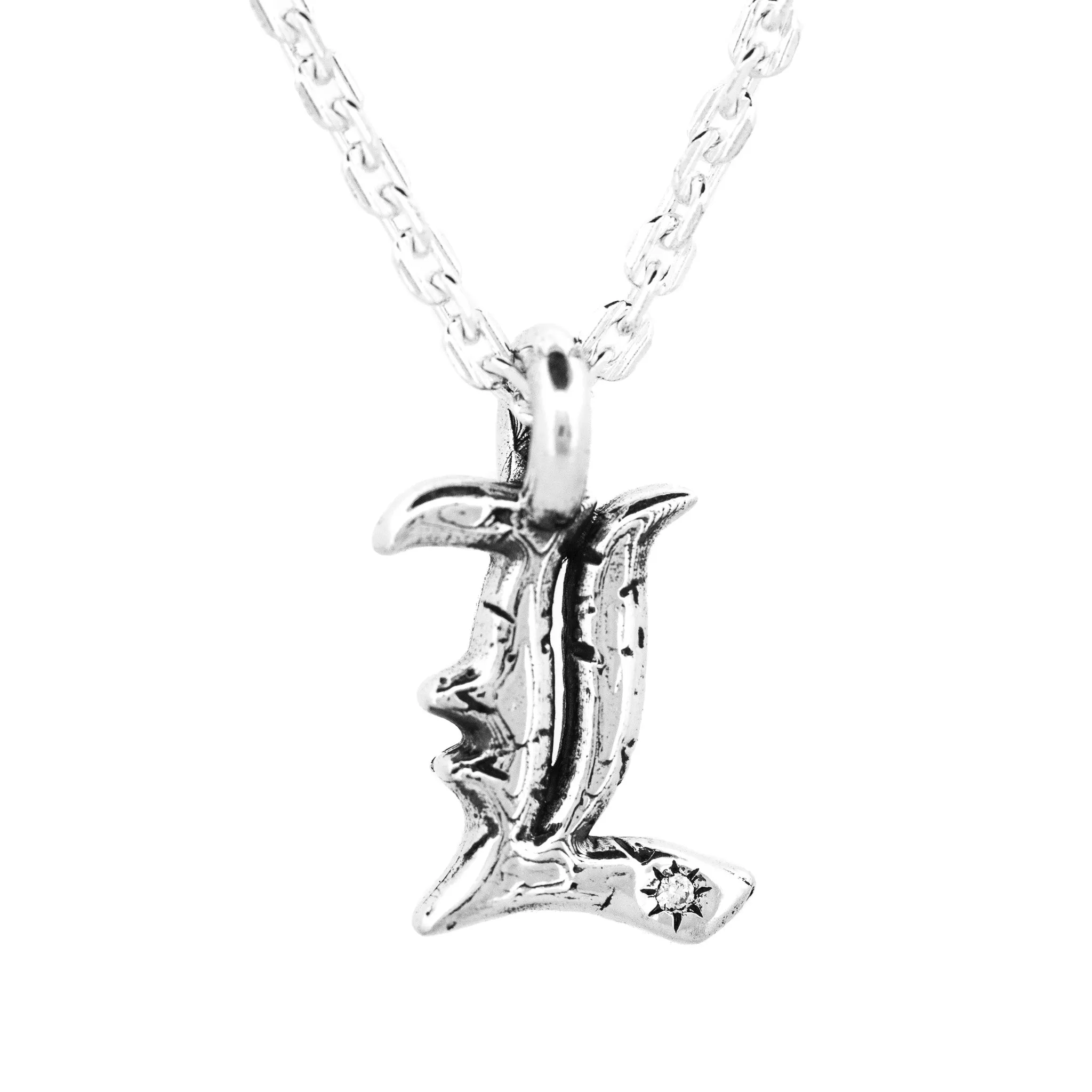 Alphabet Icon Necklace Silver