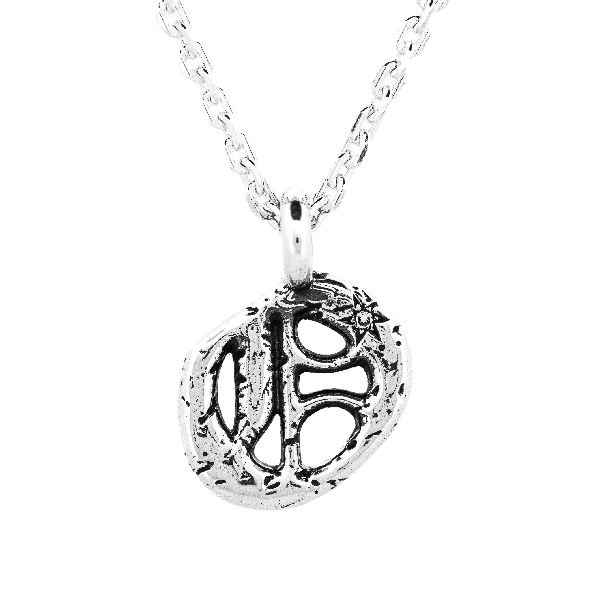 Alphabet Icon Necklace Silver