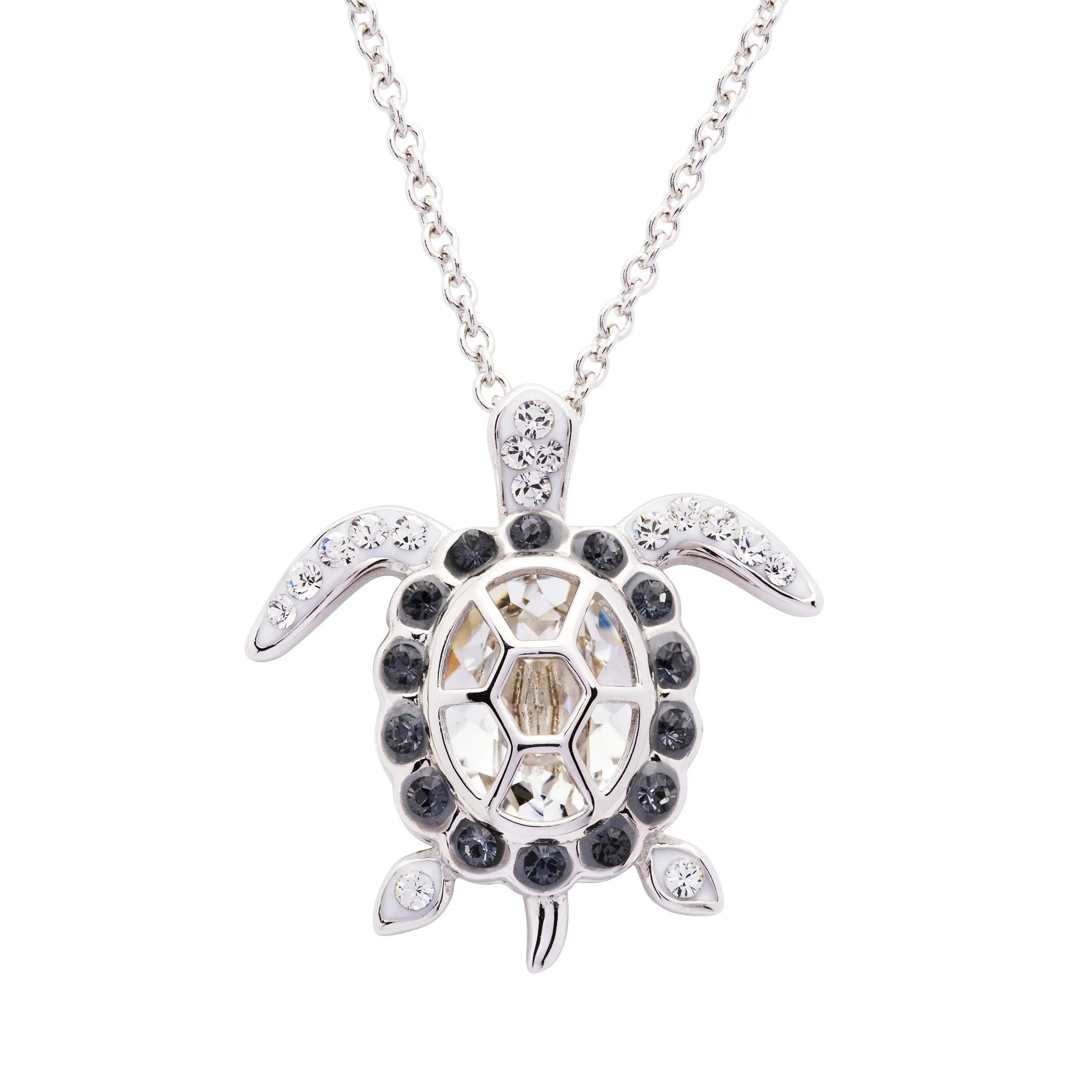 April Turtle Birthstone Pendant With Swarovski Crystals