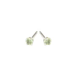 August Birthstone Stainless Steel Stud Earrings