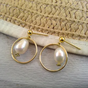 Baroque Pearl Dangle Earrings