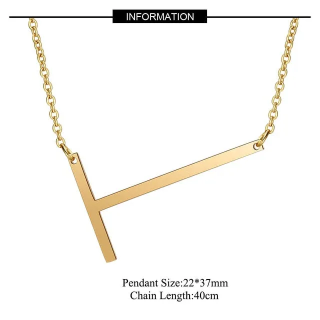 Big Letter Initial Necklace
