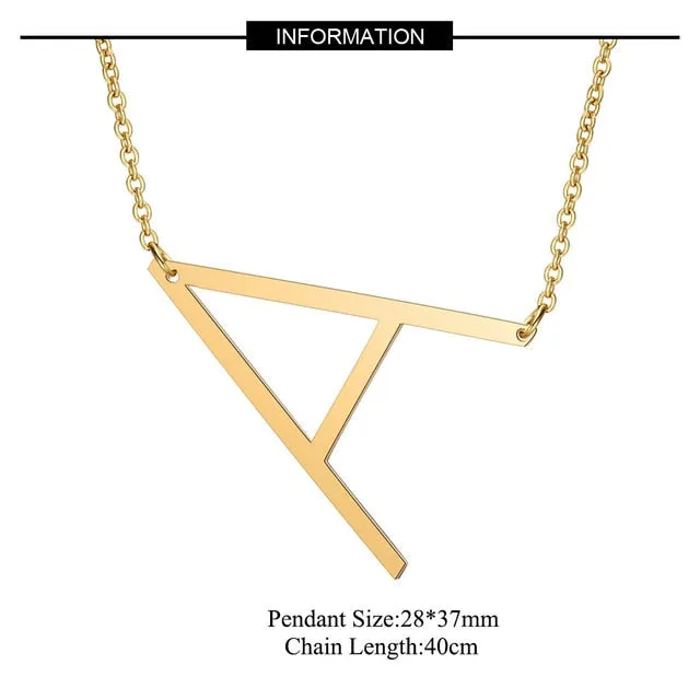Big Letter Initial Necklace