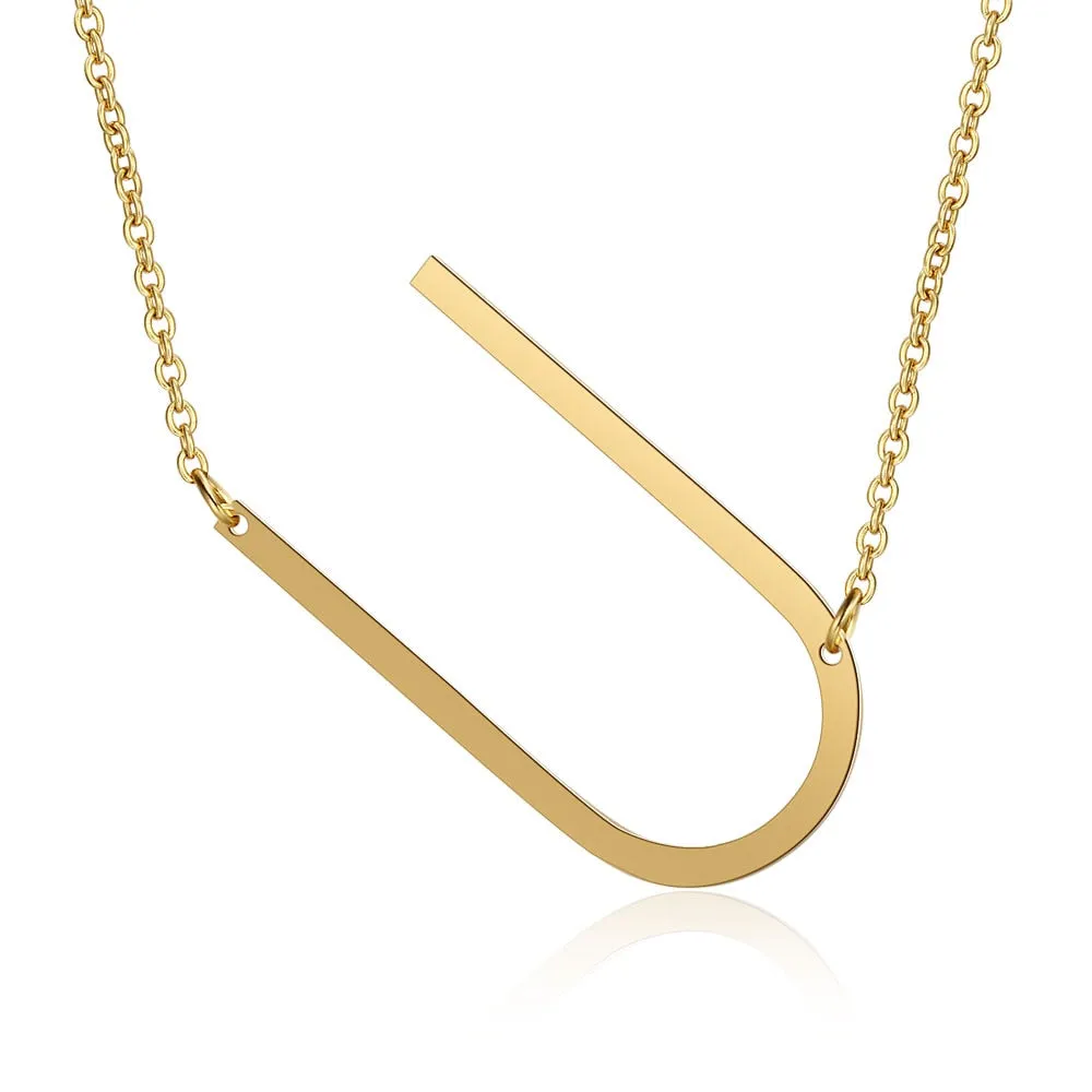 Big Letter Initial Necklace