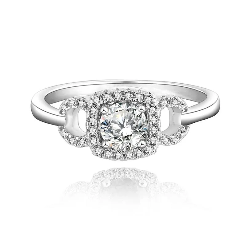 Big Topaz Ring Silver Wedding Elegant Ring