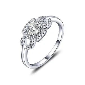 Big Topaz Ring Silver Wedding Elegant Ring