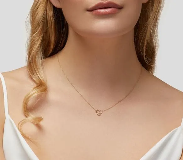 Birks 18K Yellow Gold Bee Chic Triple Honeycomb Necklace