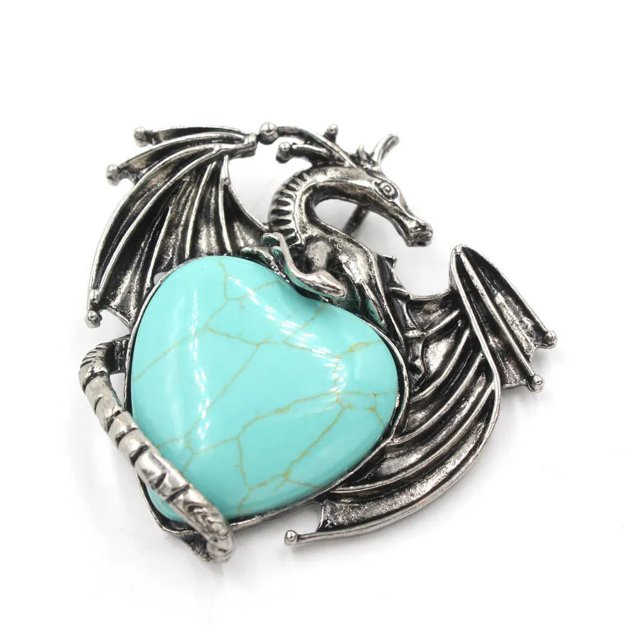 Bloodstone Bloom Dragon - Gothic Heart Pendant by The Nevermore