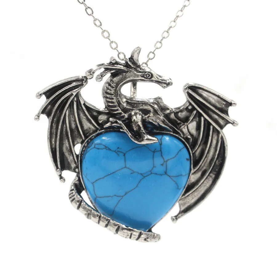 Bloodstone Bloom Dragon - Gothic Heart Pendant by The Nevermore