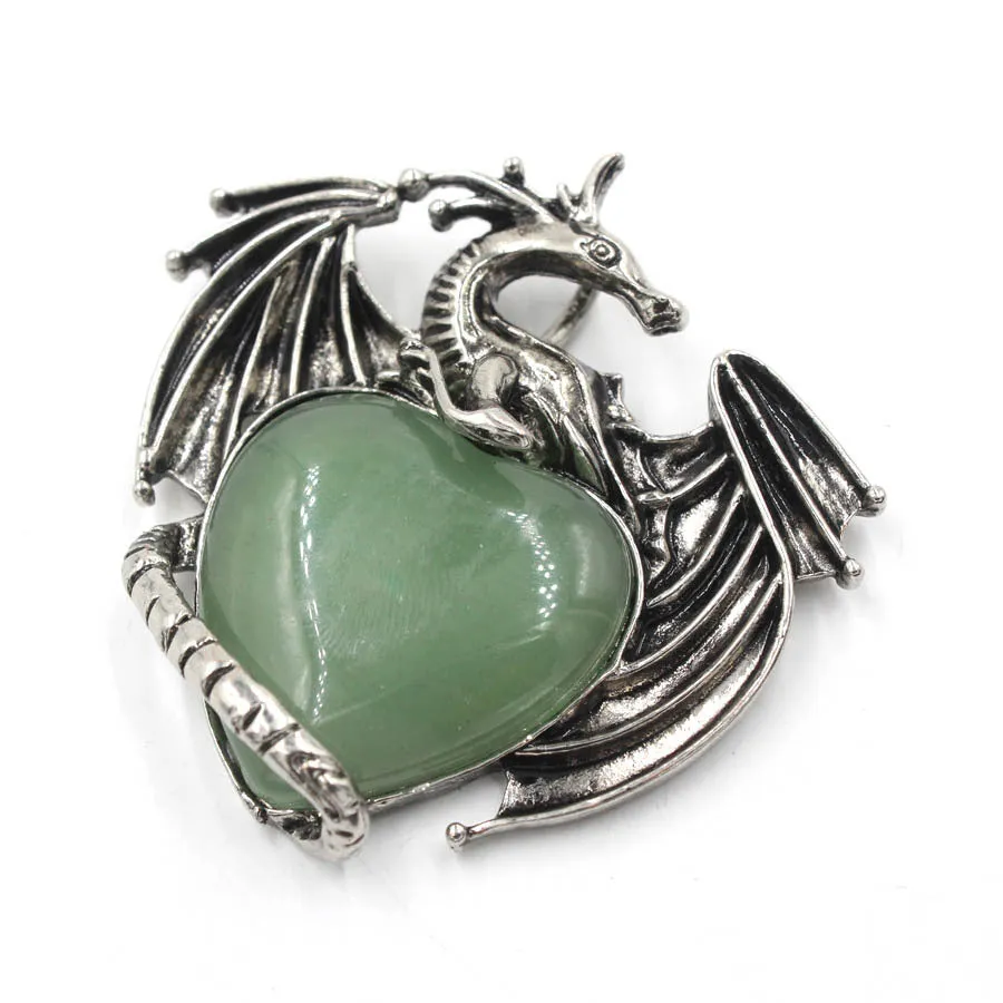 Bloodstone Bloom Dragon - Gothic Heart Pendant by The Nevermore